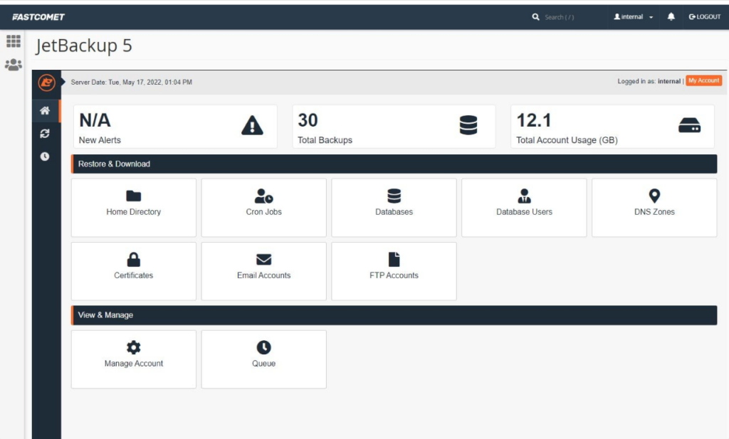 FastComet Backups