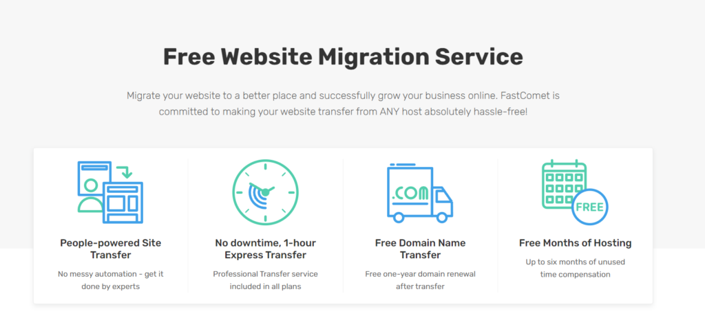 Fastcomet Website migration feature