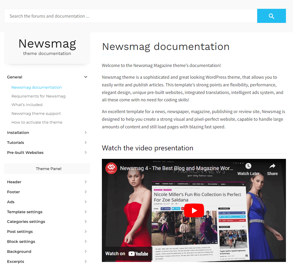 Newsmag theme documentation
