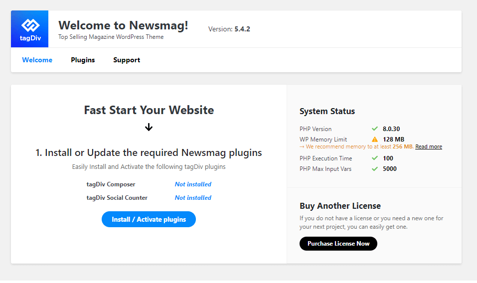 Newsmag welcome page