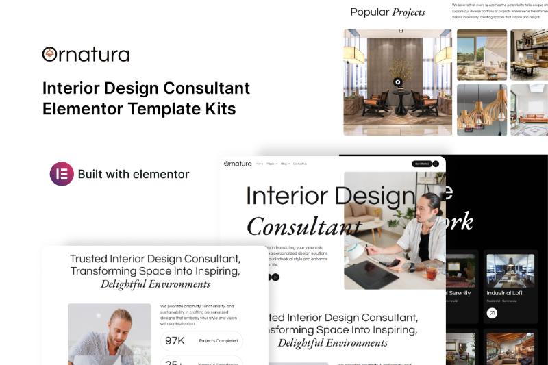 Ornatura - Interior Design Consultant Elementor Template Kit