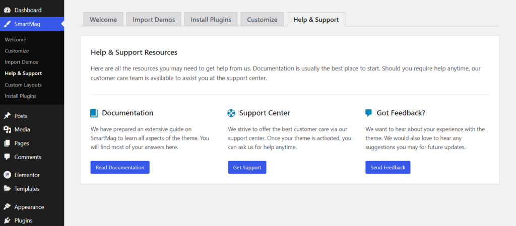 SmartMag help and support area