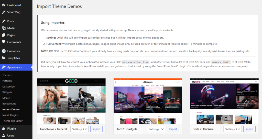 SmartMag import demo area