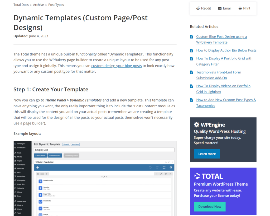 Total theme knowledge based article