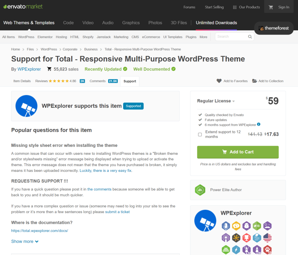 Total theme support area