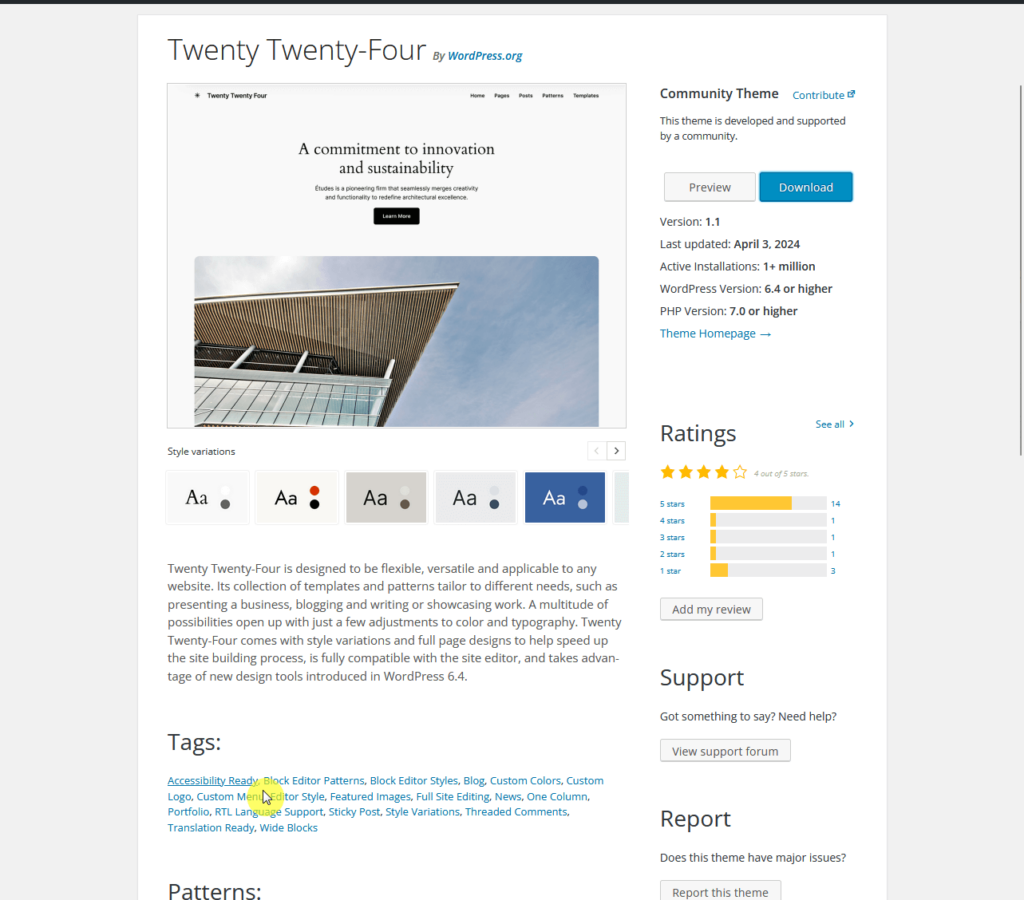 an accessible wordpress theme with a wordpress accessibility-ready tag