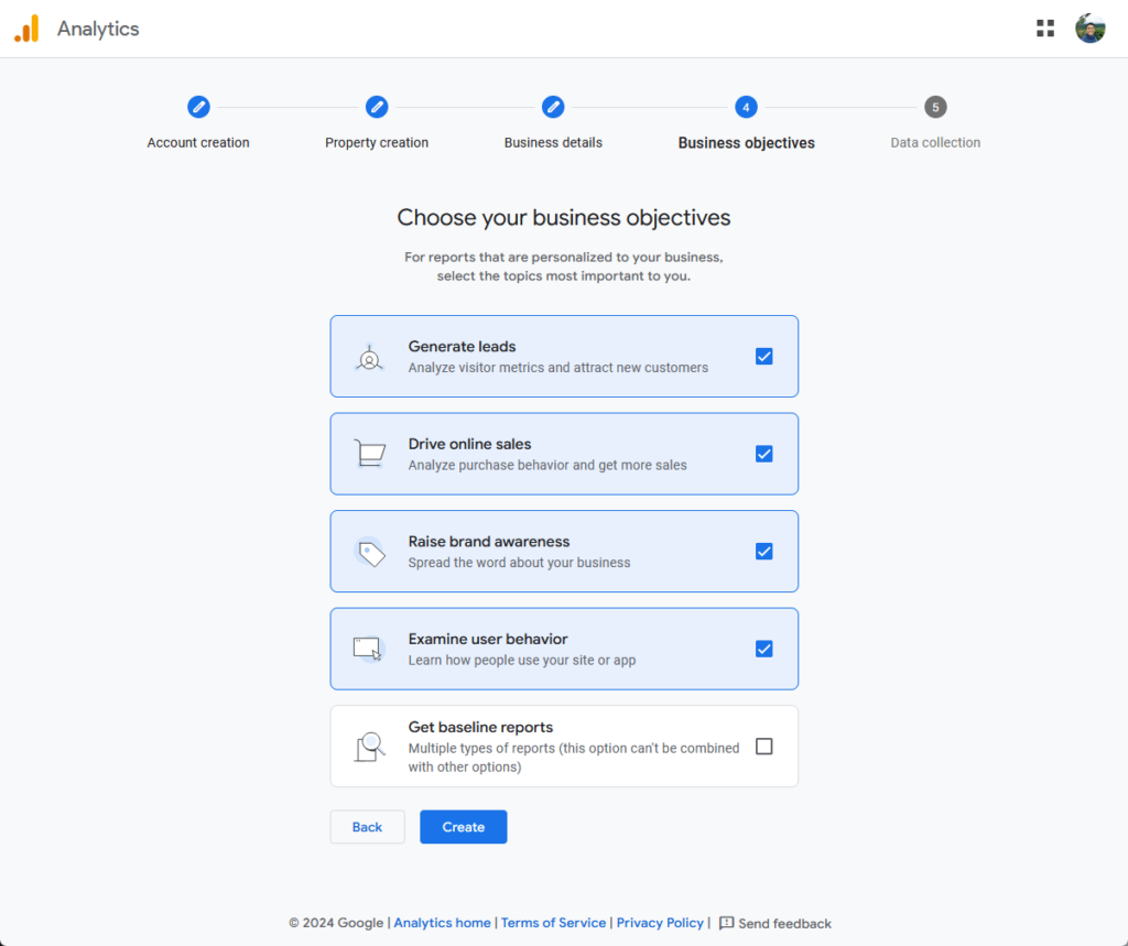 Choose your business objectives