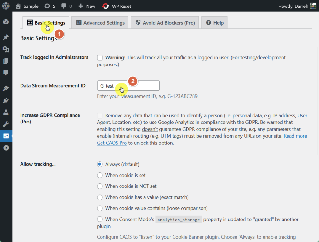 Configure basic settings.