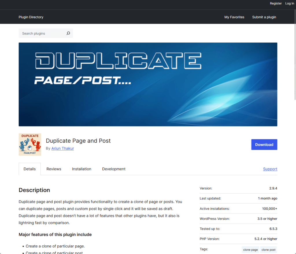Duplicate Page and Post by Arjun Thakur