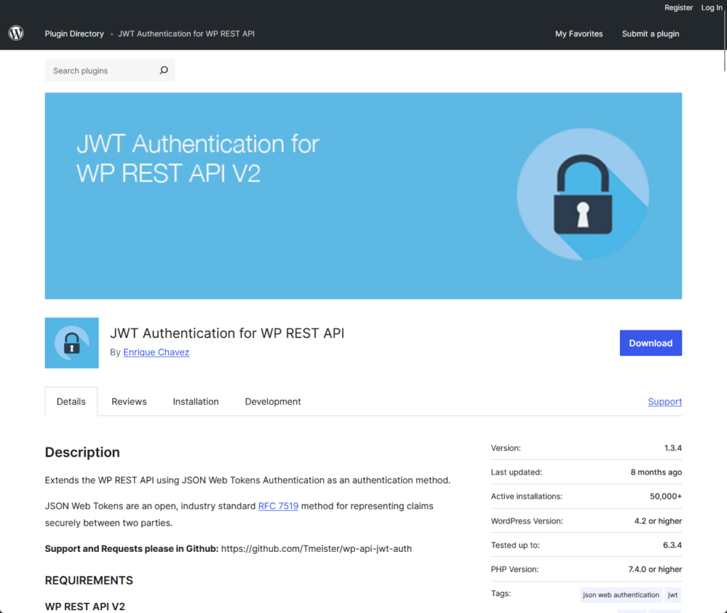 JWT Authentication for WP REST API by Enrique Chavez
