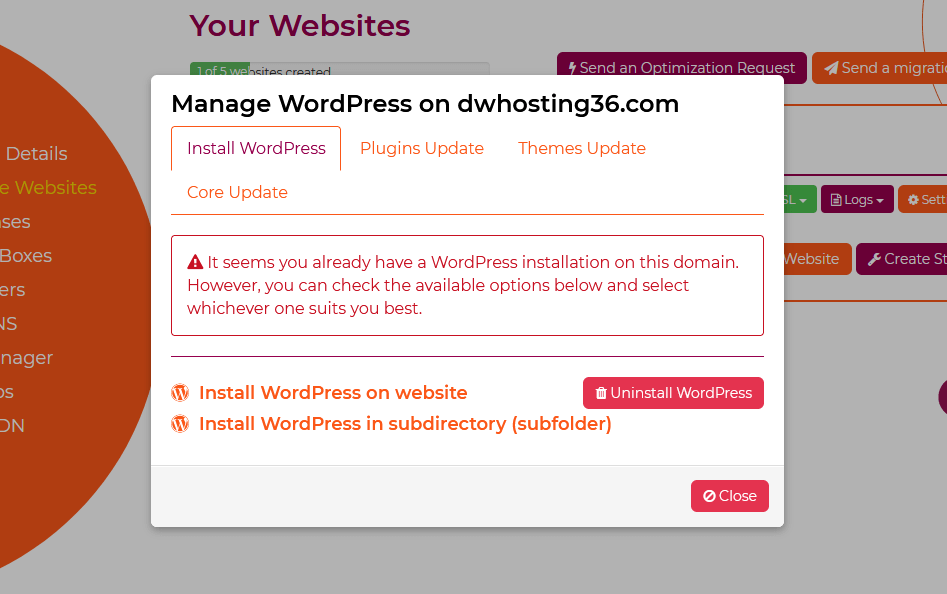 manage wordpress on wpx hosting