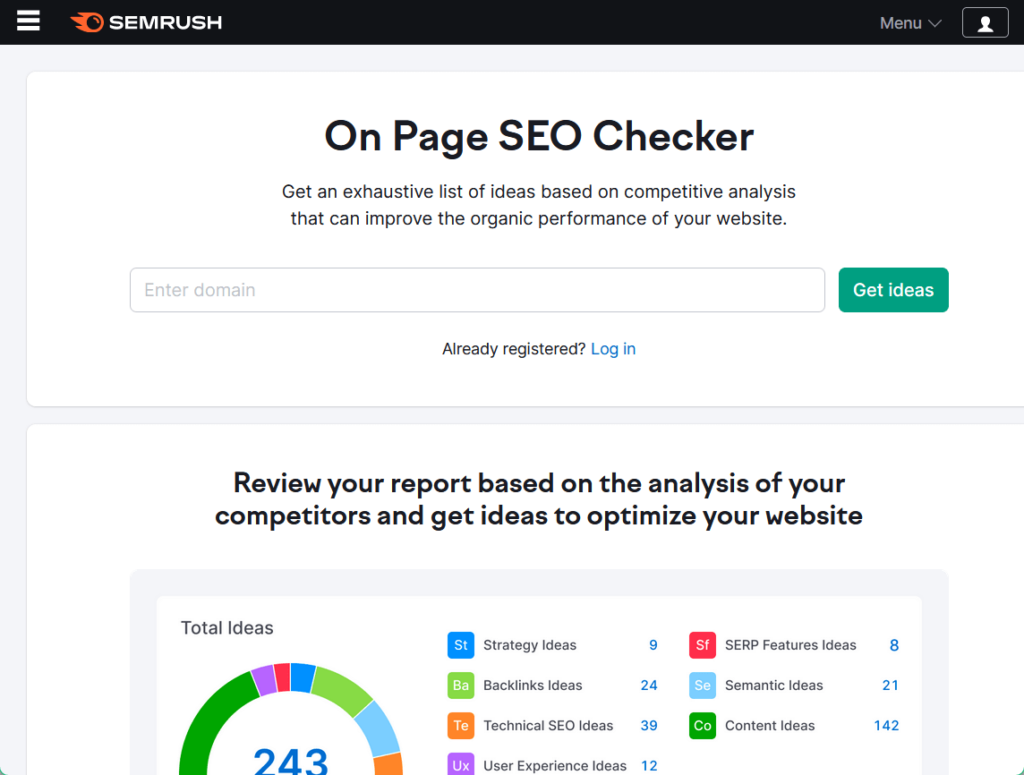 Semrush On Page SEO Checker