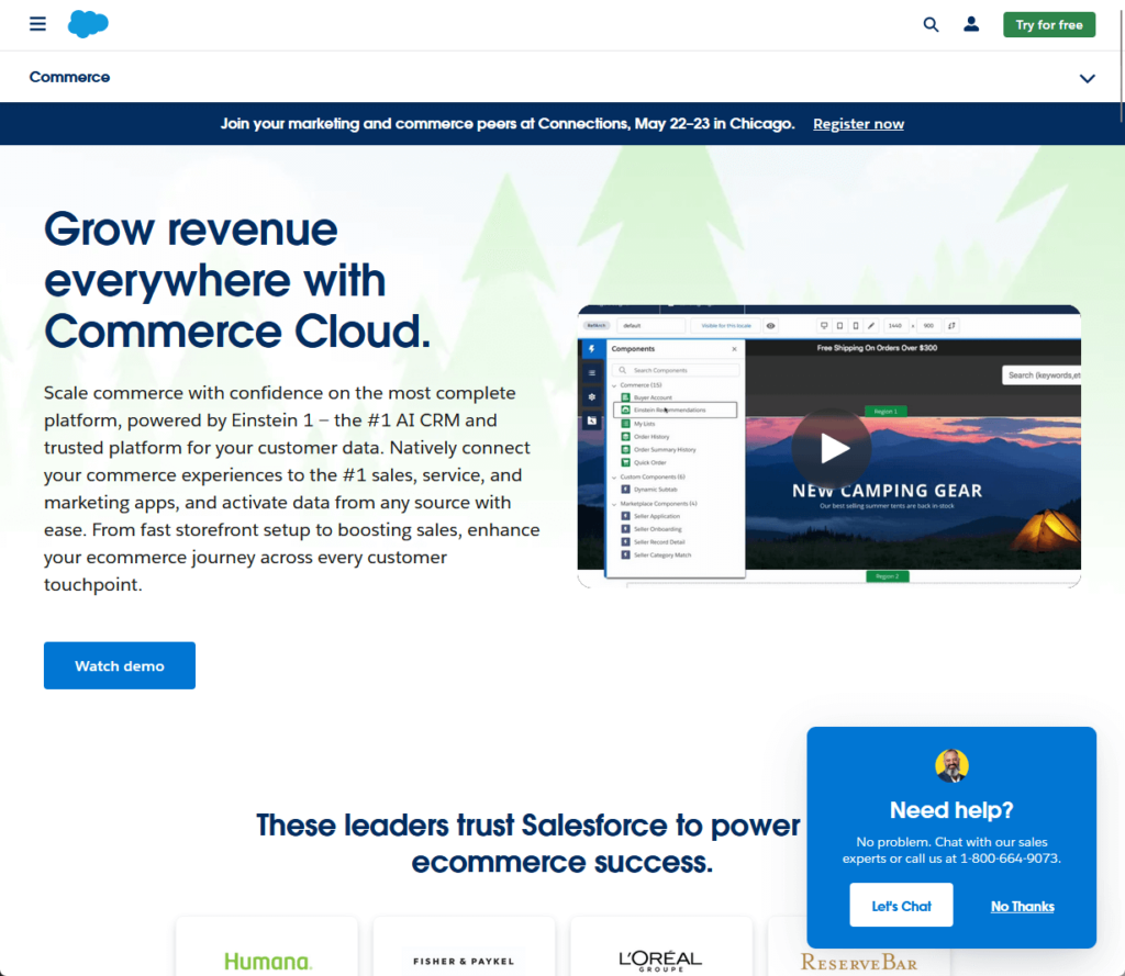 Grow revenue everywhere with Commerce Cloud.