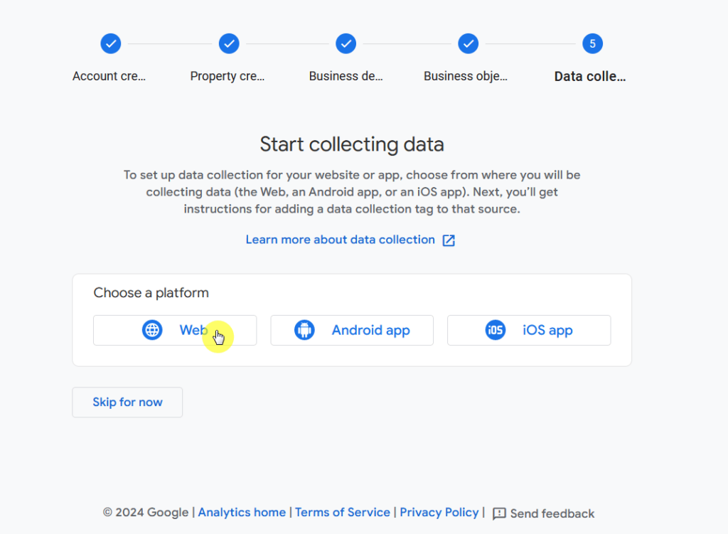 Select platform for data collection.