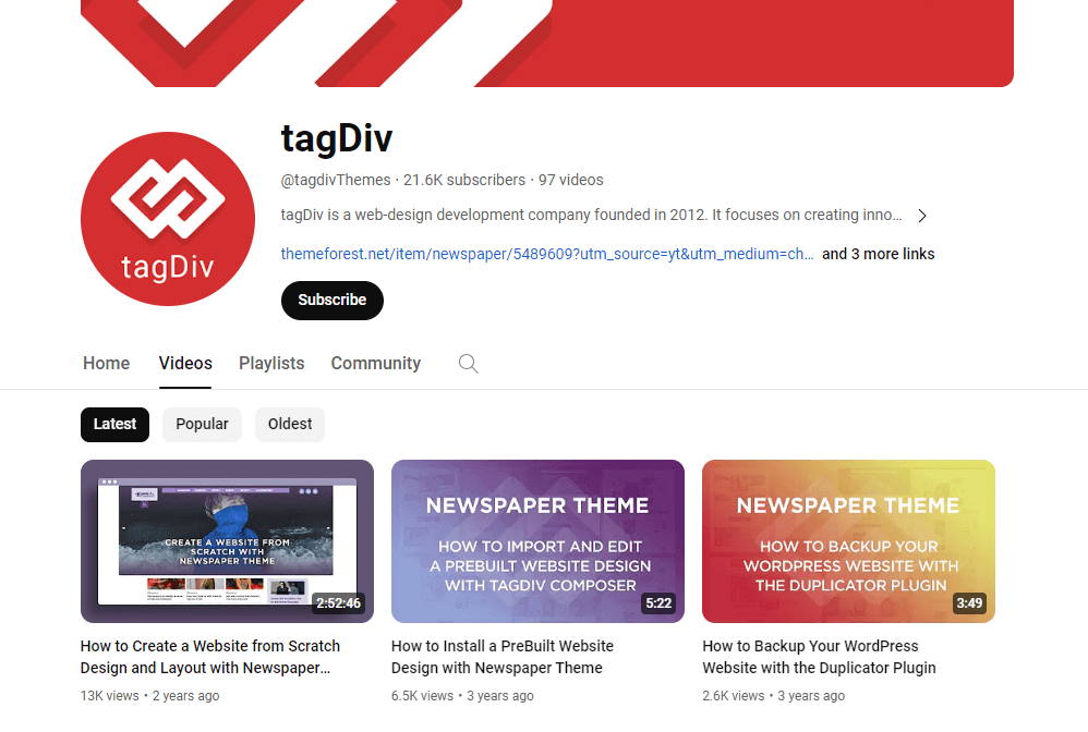 tagDiv YouTube