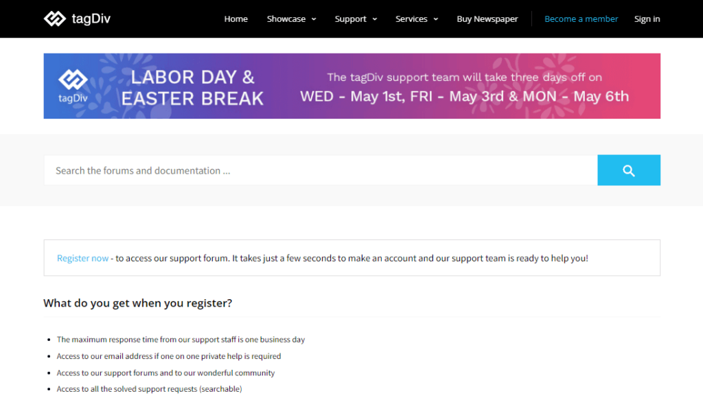 tagDiv support forum
