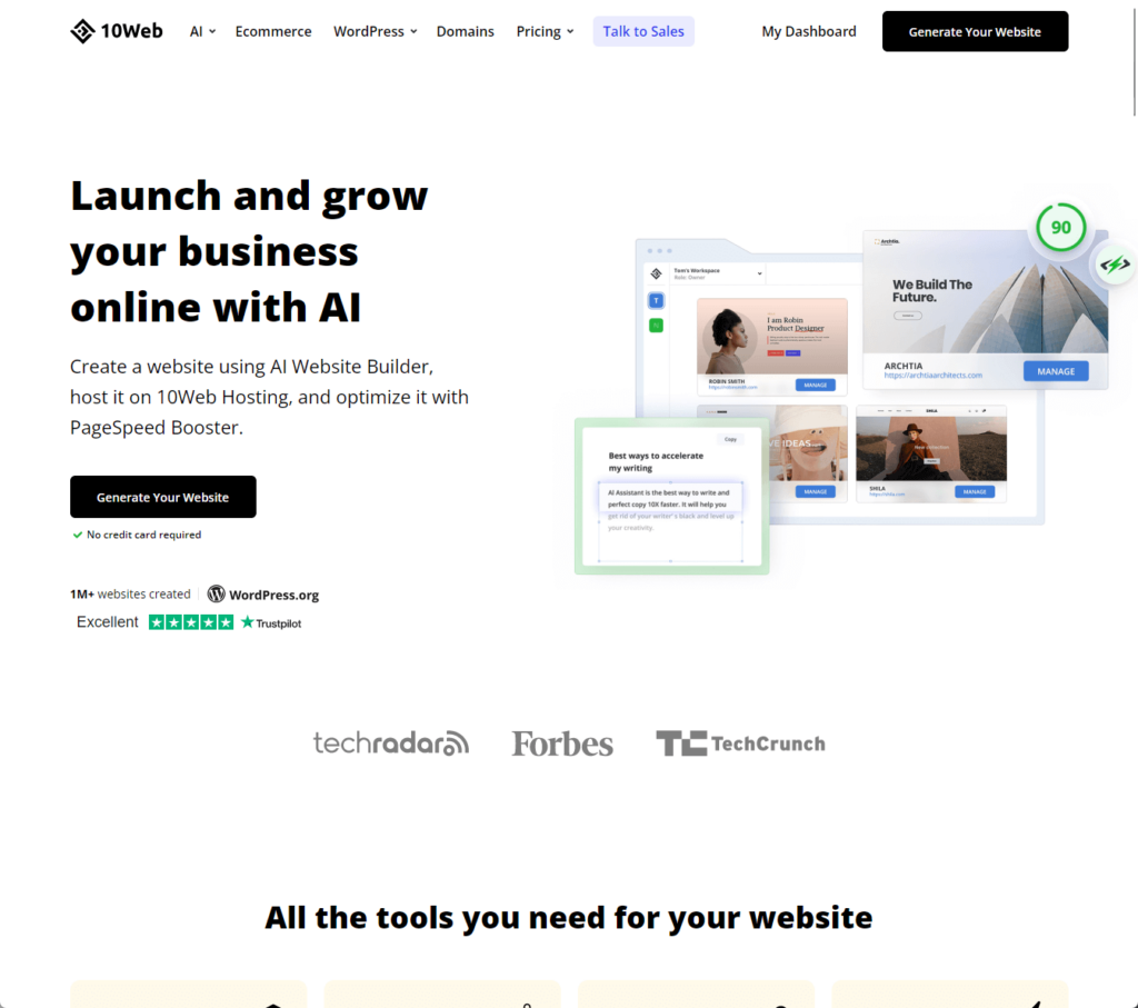 10Web: Launch and grow your business online with AI