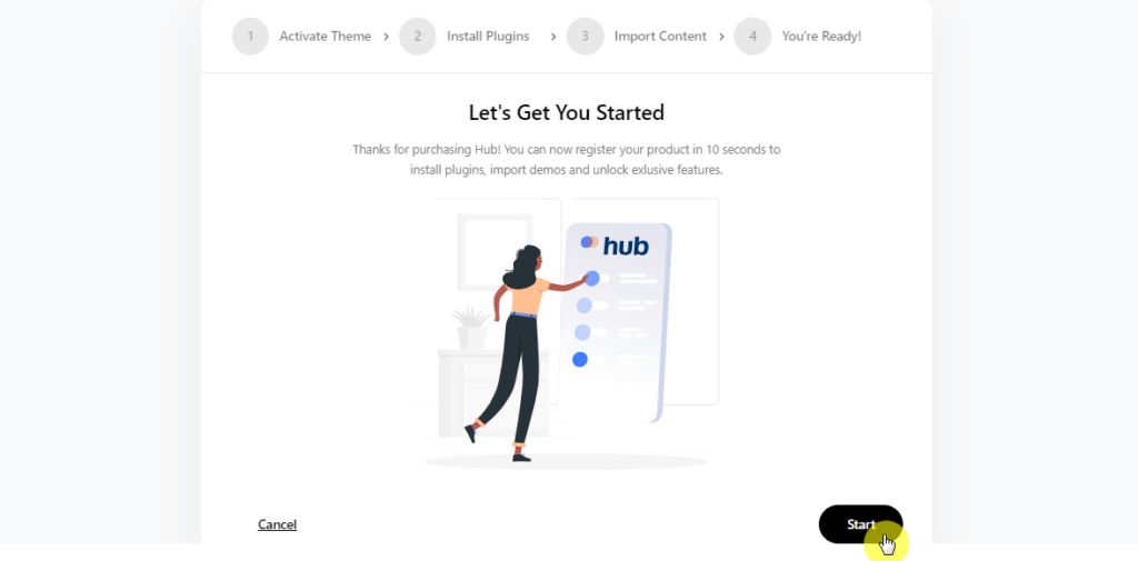 Click the start button