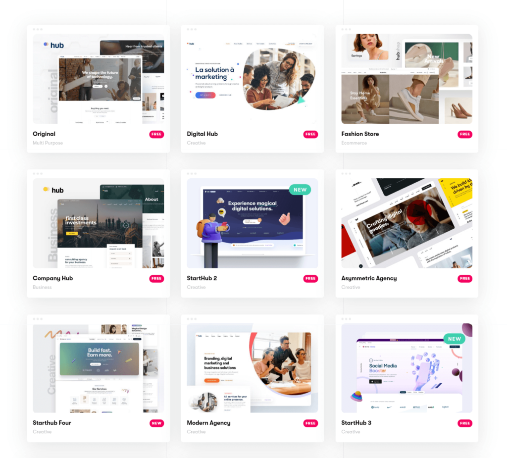 Hub demo website