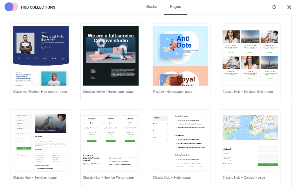 Hub templates