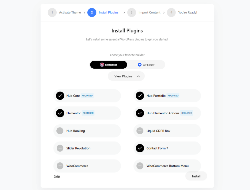 Install required plugins