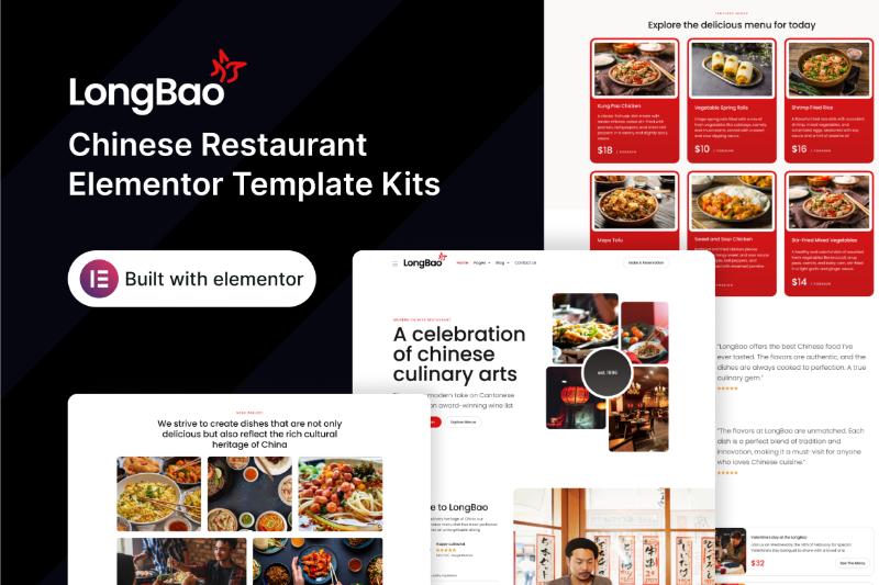 LongBao - Chinese Restaurant Elementor Template Kit