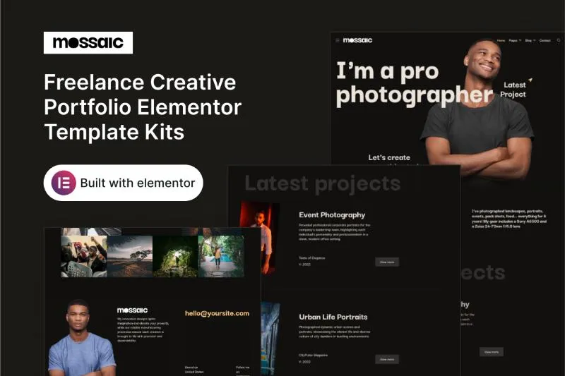 Mossaic - Freelance Creative Portfolio Elementor Template Kit