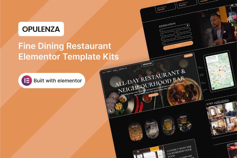 Opulenza - Fine Dining Restaurant Elementor Template Kit