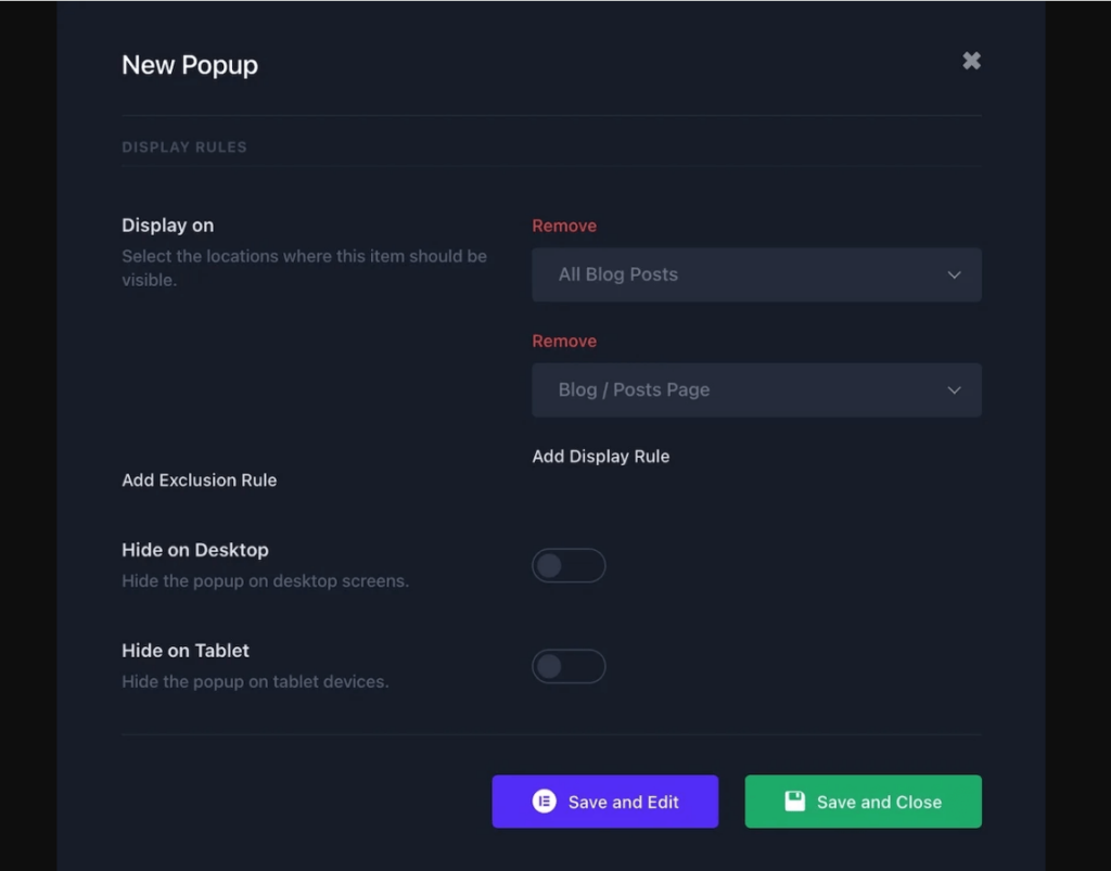 Outgrid popup builder