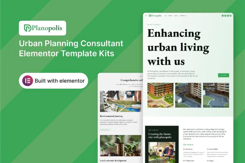 Planopolis - Urban Planning Consultant Elementor Template Kit