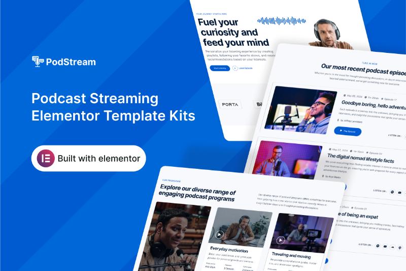 Podstream - Podcast Streaming Elementor Template Kit