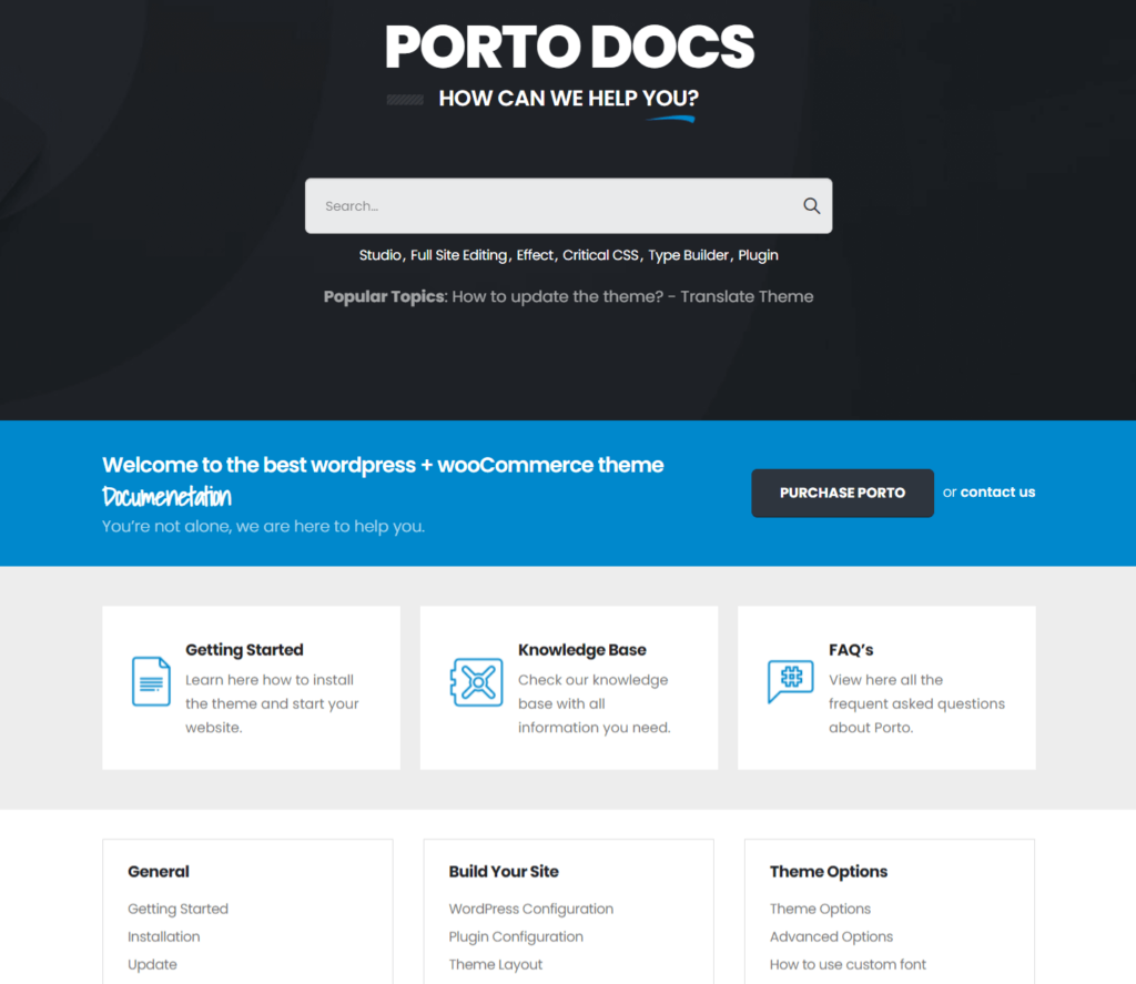Porto Documentation area