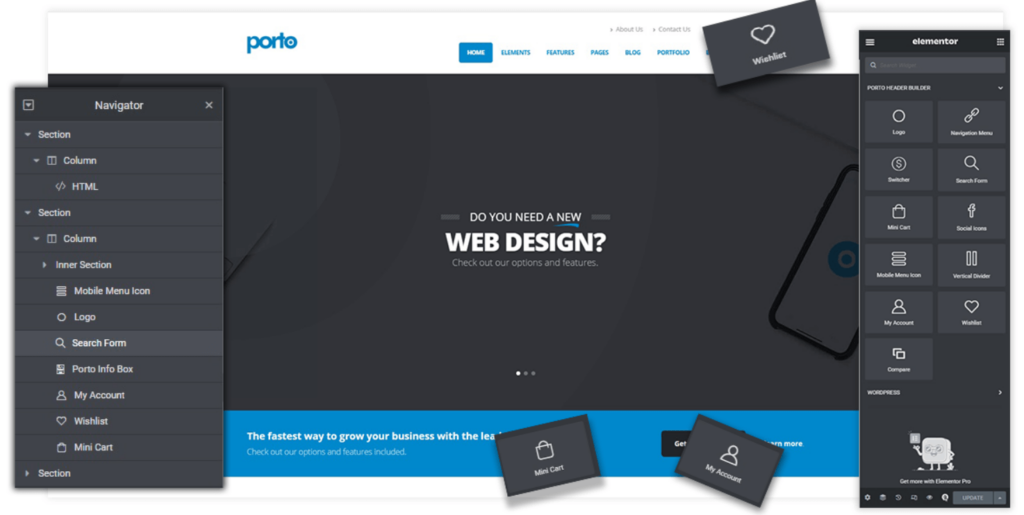 Porto header builder