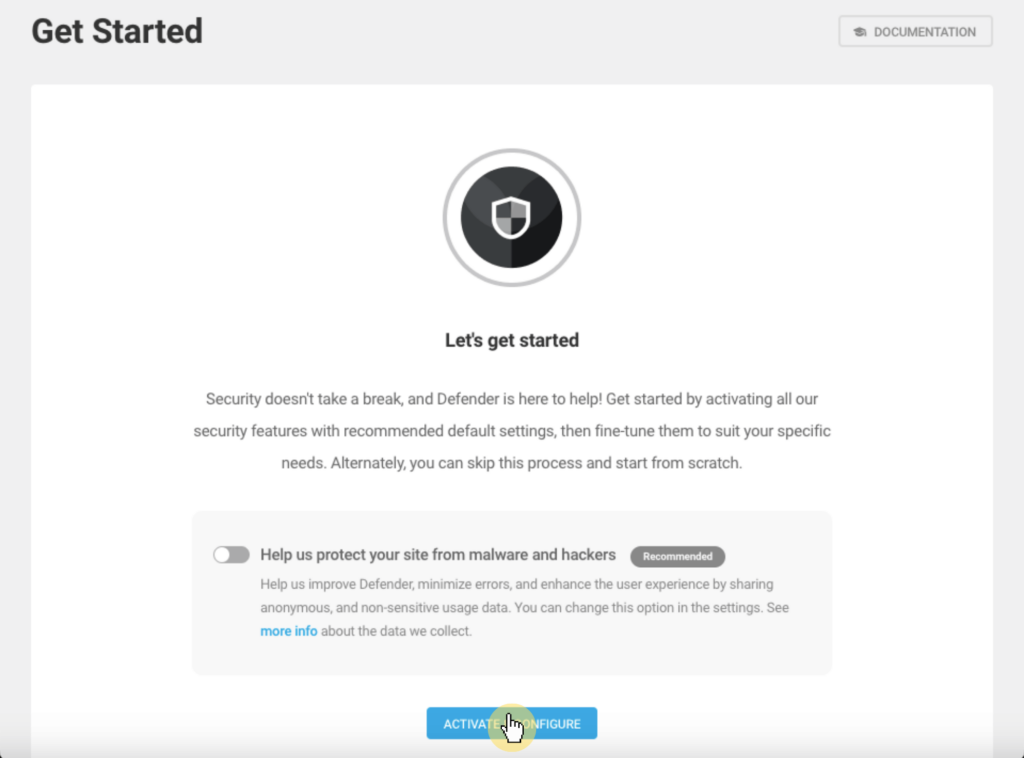 Defender Security Activate & Configure