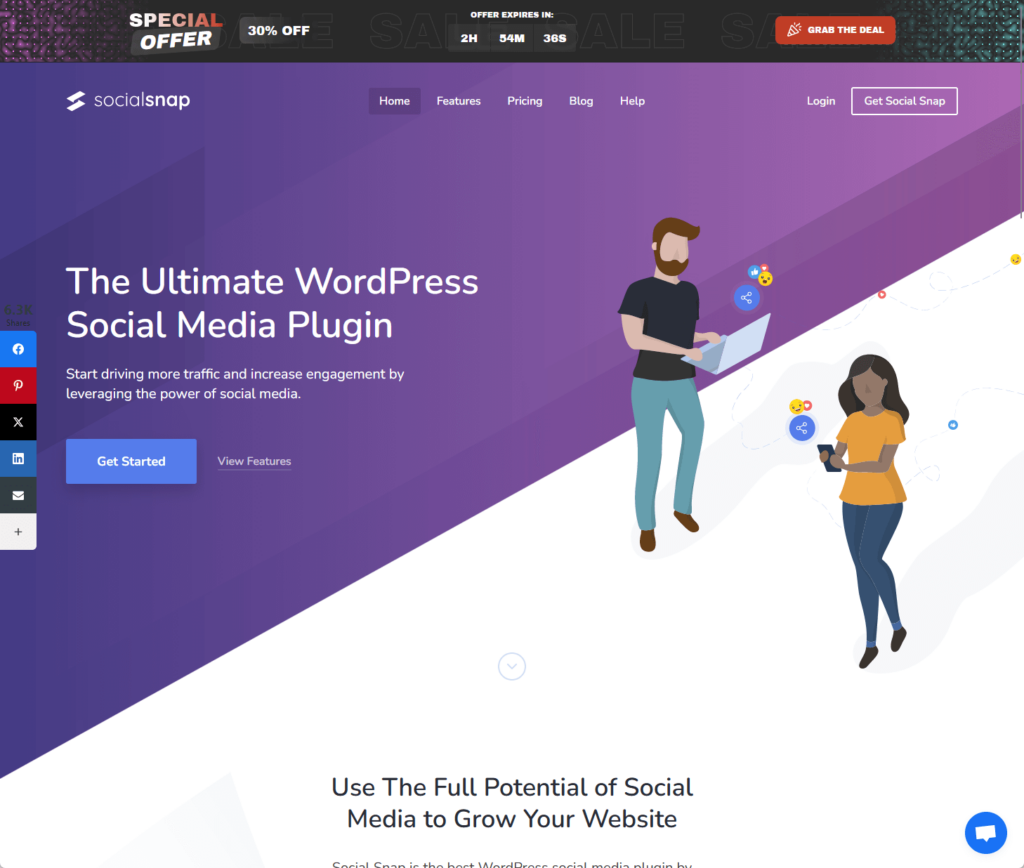 Social Snap: The ultimate wordpress social media plugin.