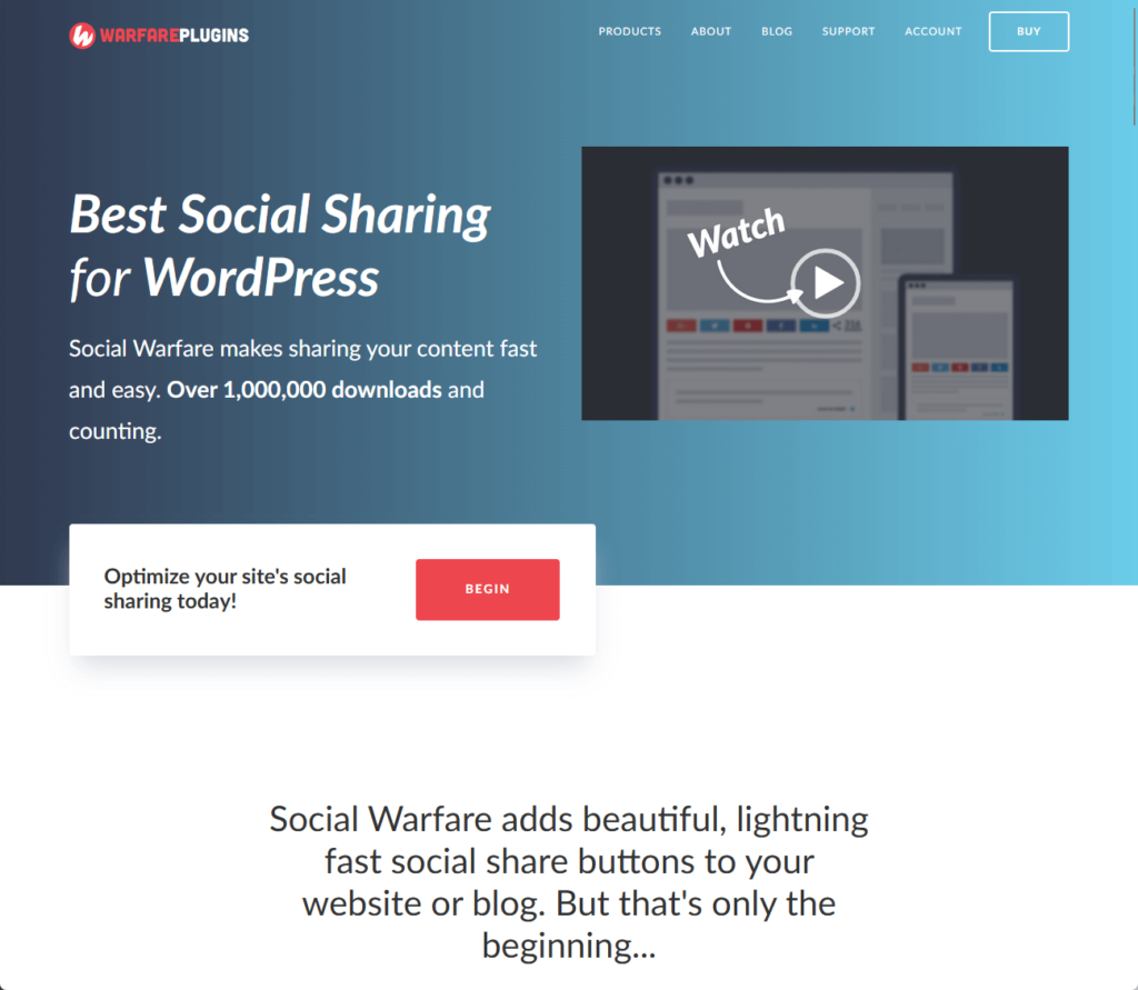 Social Warfare: Best social sharing for wordpress.