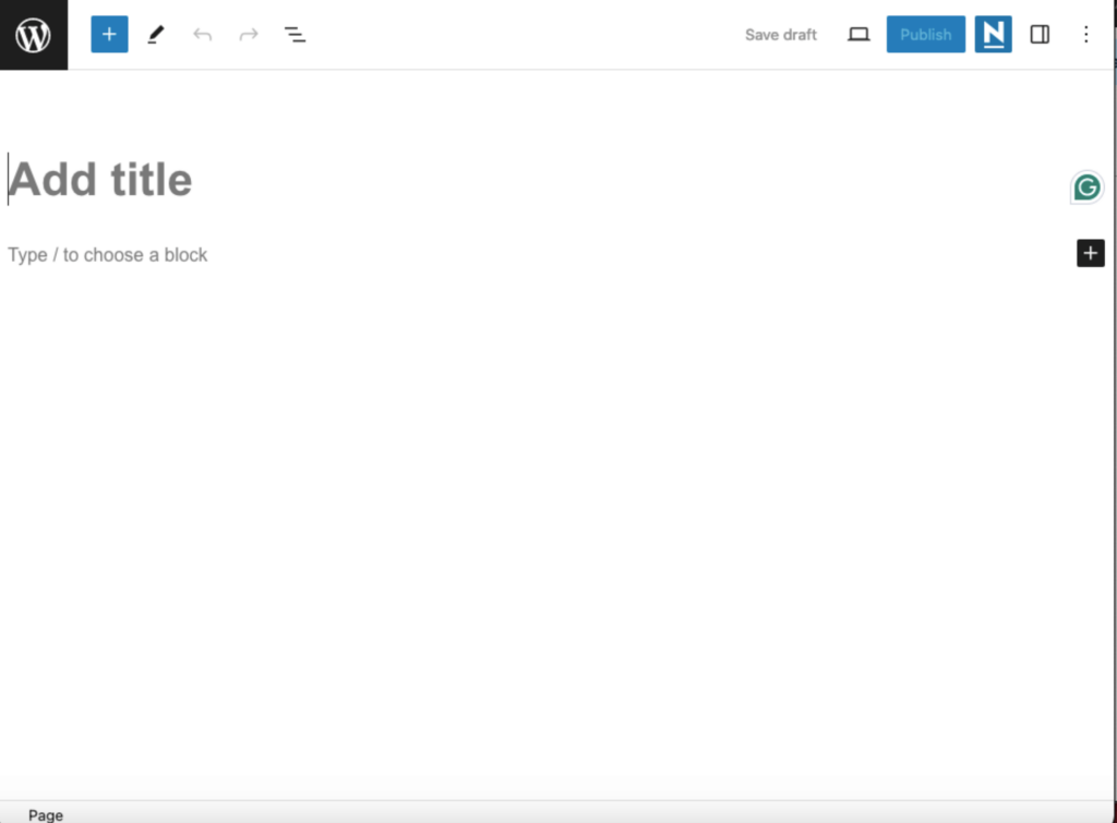 WordPress Add New Page