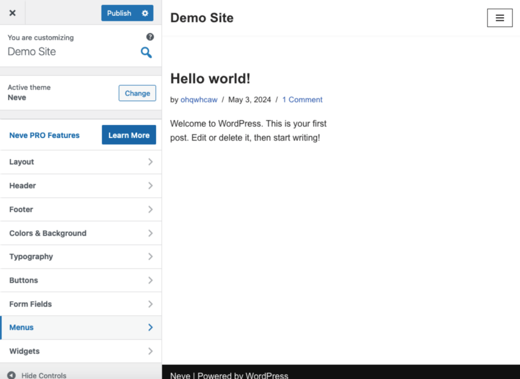 WordPress Site Editor