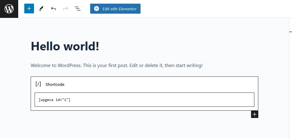 wp go maps shortcode pasted