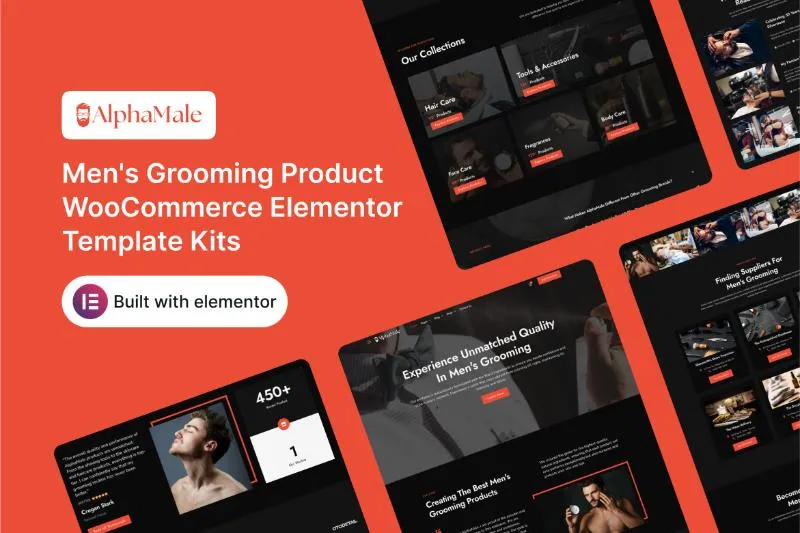 Alphamale - Men’s Grooming Product WooCommerce Elementor Template Kit