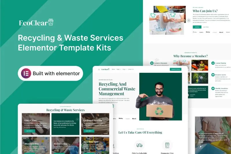 EcoClear - Recycling & Waste Services Elementor Template Kit