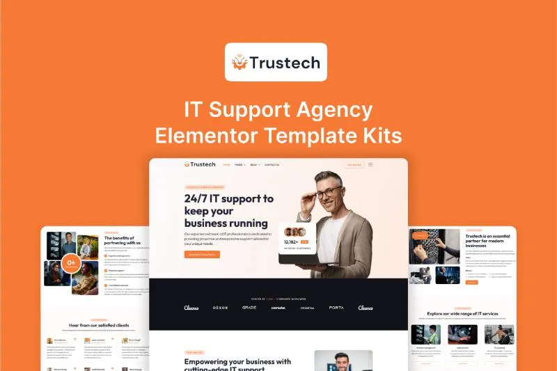 Trustech - IT Support Agency Elementor Template Kit