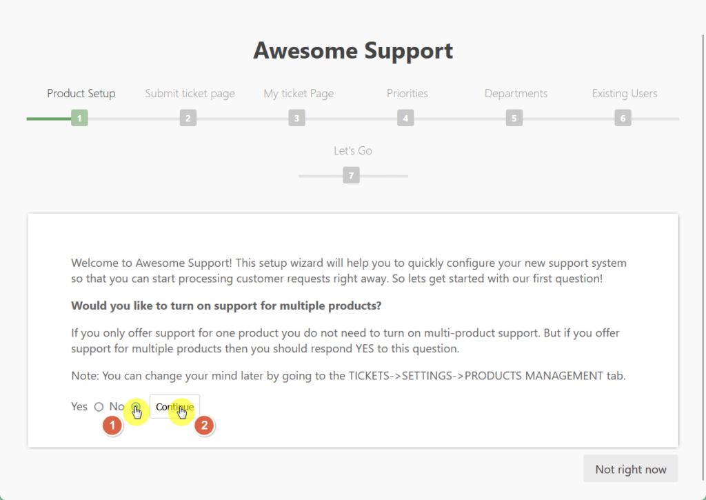 continue product-support in awesome support