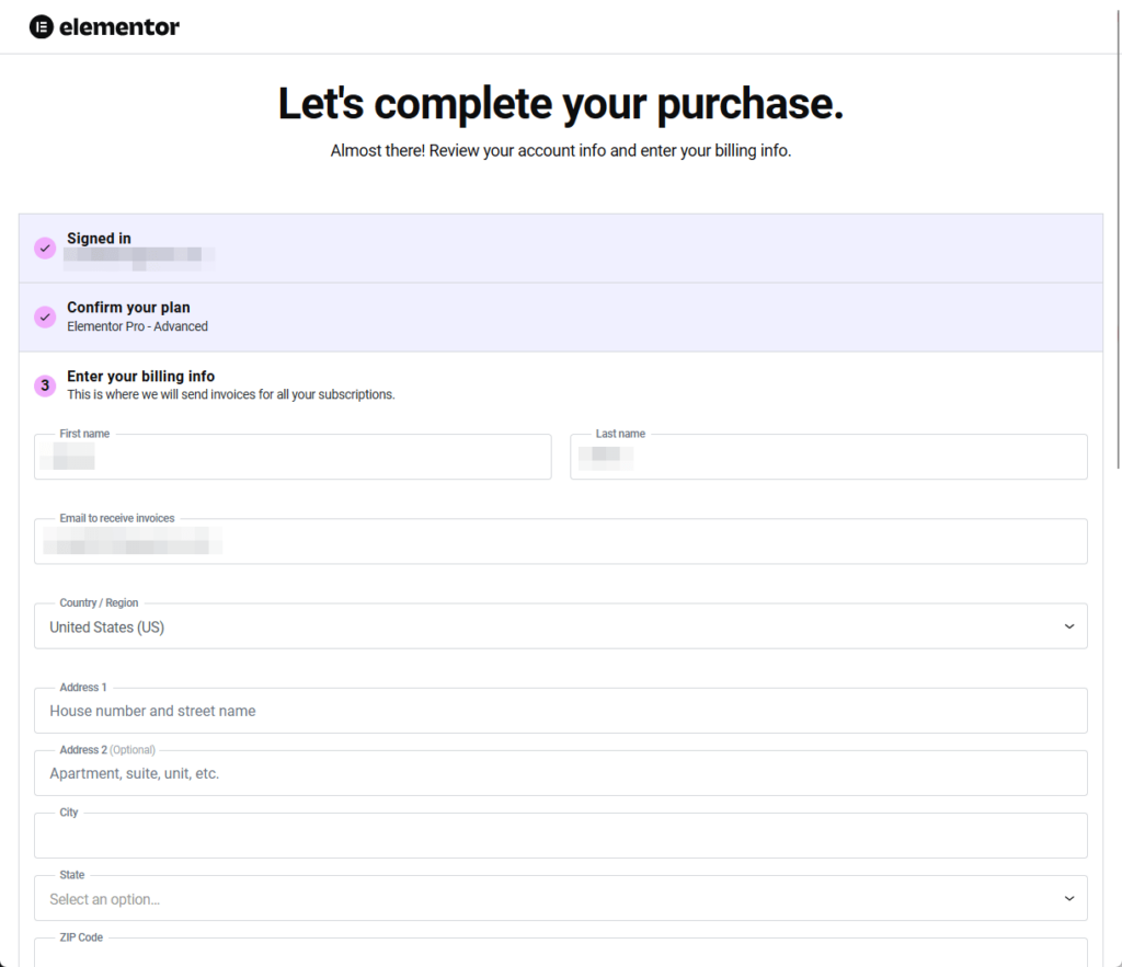 Let’s complete your purchase.