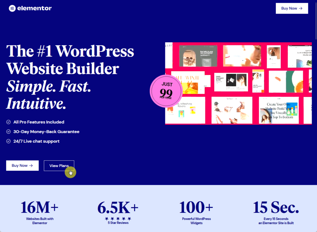 Elementor: The #1 WordPress Website Builder. Simple. Fast. Intuitive