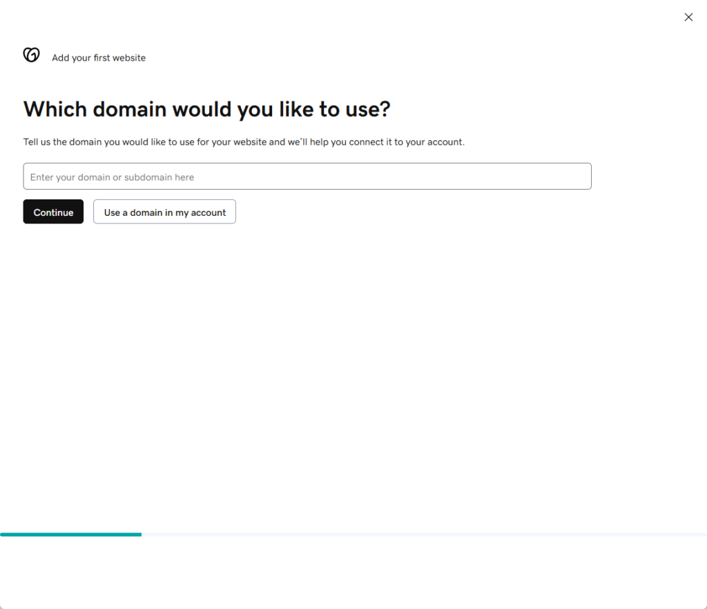 enter domain when creating a website with godaddy
