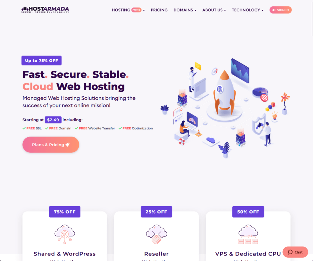 HostArmada: Fast. Secure. Stable. Cloud Web Hosting.