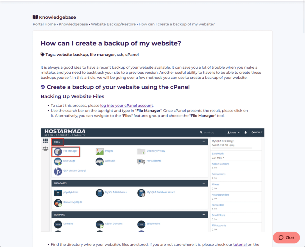 hostarmada knowledge base article