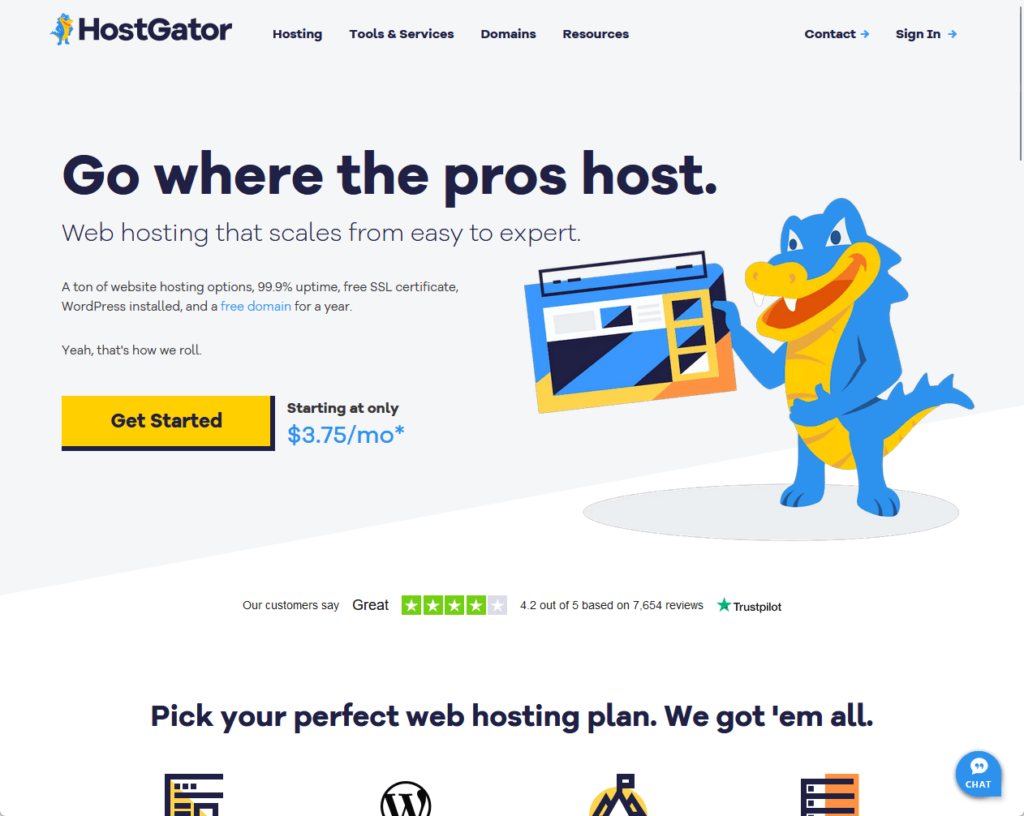 HostGator: Go where the pros host