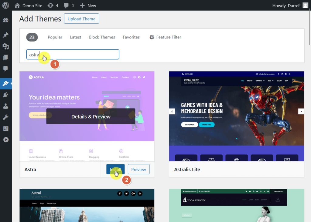 Install and activate theme.